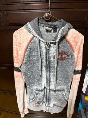 Harley-Davidson Gray & Peach woman’s Zip Hoodie